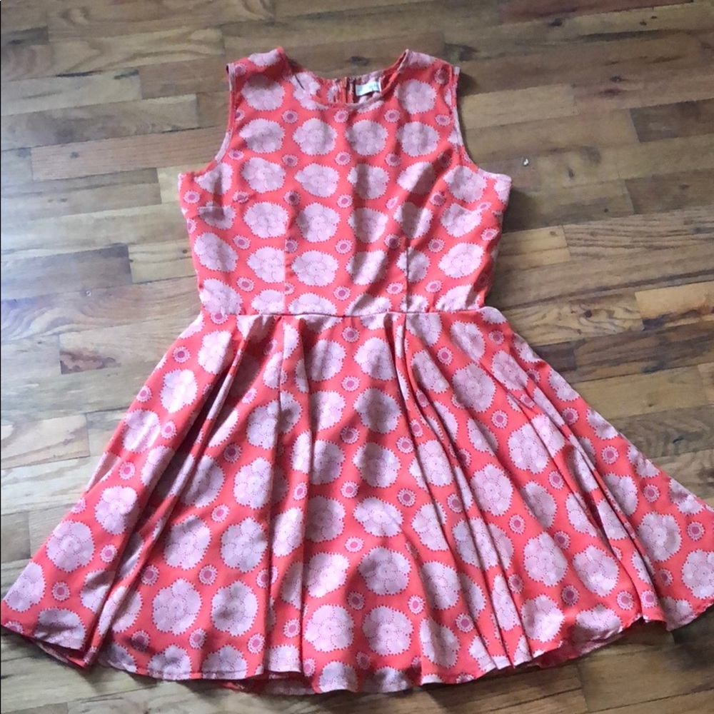 Floral coral dress